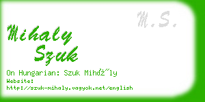 mihaly szuk business card